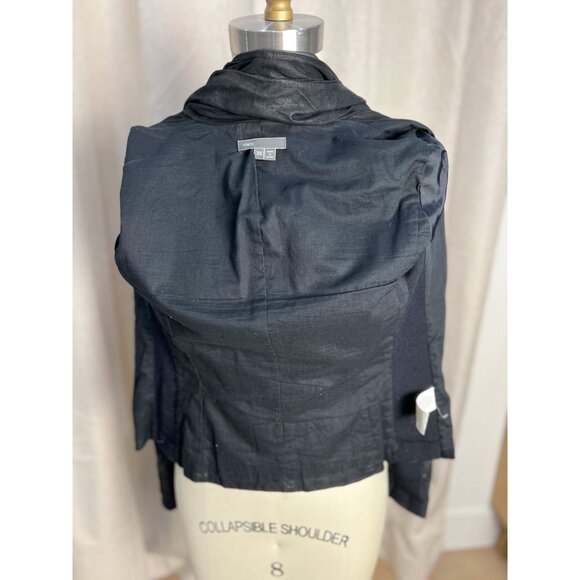 VINCE Lamb Leather Scuba Moto Jacket Sz XS Black Butter Soft - Picture 9 of 15